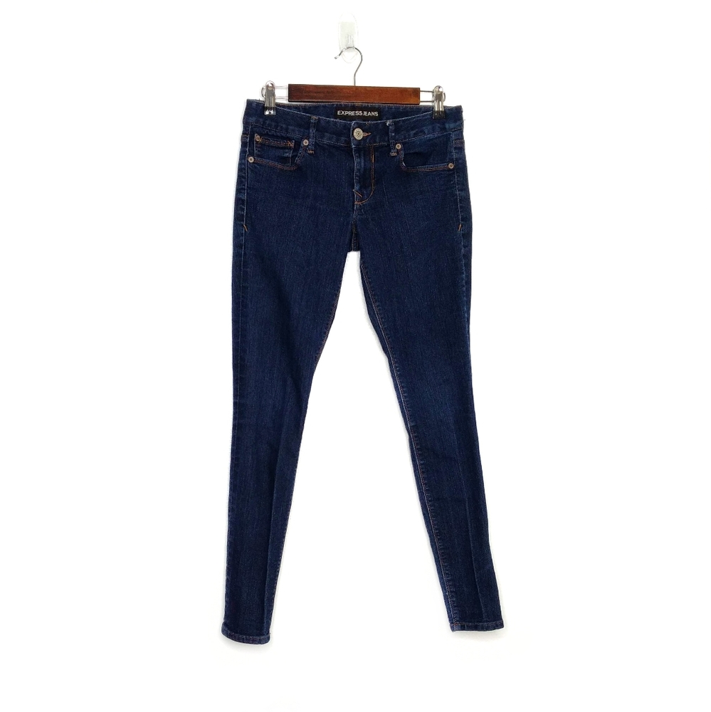 Express Stella Low Rise Legging Dark Wash Jeans